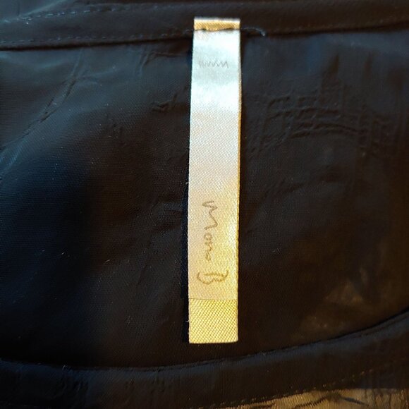 Mona B Smoky Black Sheer Witchy Whimsygoth Grunge Rocker Metal Top Lace L - Picture 15 of 16